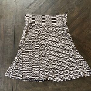 Max Studio Black, Beige and White A-Line Skirt